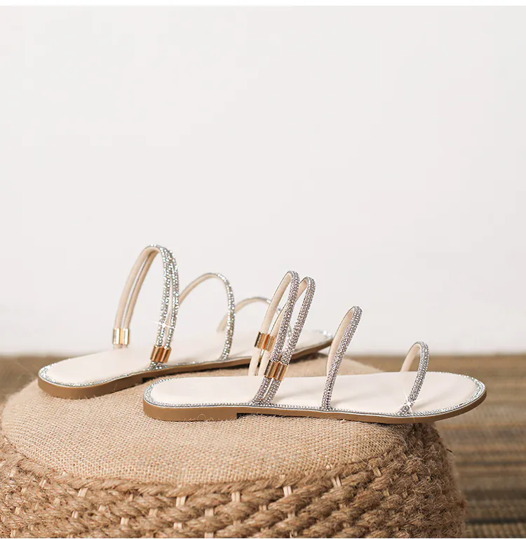 Convertible Flat Crystal Sandals |水鑽兩穿平底涼拖鞋