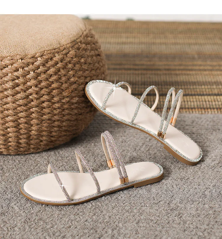 Convertible Flat Crystal Sandals |水鑽兩穿平底涼拖鞋