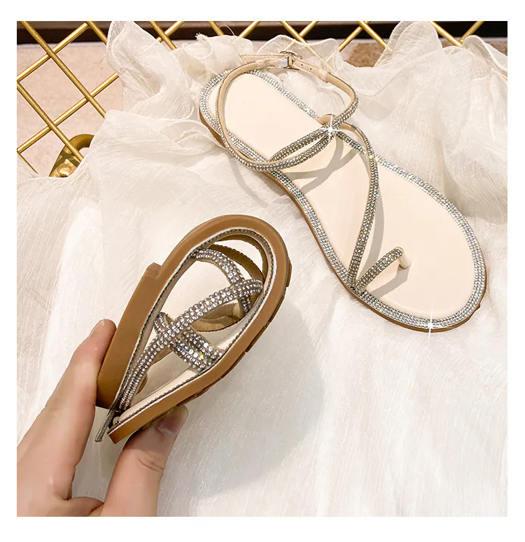 Flat Bohemian Crystal Sandals | 平底水鑽波西米亞仙女涼鞋