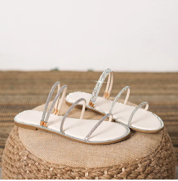 Convertible Flat Crystal Sandals |水鑽兩穿平底涼拖鞋